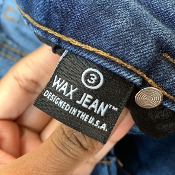‼️SOLD Wax Jean Butt I Love You Dark Blue Denim High Waisted Skinny Jeans Size 3 - Picture 4 of 12